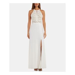 NWT MORGAN & CO Womens Sheath Dress Ivory Sleeveless Formal Juniors 1